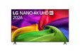 Телевизор LG 75NU800B3LA, 75" NANO 4K UHD, 3840x2160, DVB-T2/C/S2, AI Alpha 7, HDR 10, webOS 26, ThinQ AI, VRR, ALLM, HGiG, WiFi, Clear Voice, 4K Super Upscaling, Bluetooth 5.3, Hdmi e-ARC , CI, LAN, AirPlay2, AI Sound Pro, Google Cast, 2 Pole stand, Blac