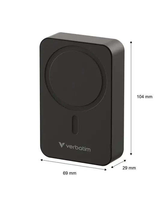Външна батерия Verbatim Charge 'n' Go Essentials Power Bank Magnetic Wireless 20000mAh Black