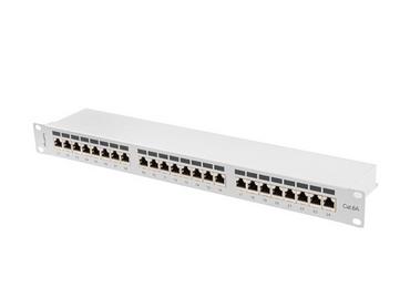 Пач панел Lanberg patch panel 24 port 1U 19' CAT.6a ftp with cable organizer shielded grey