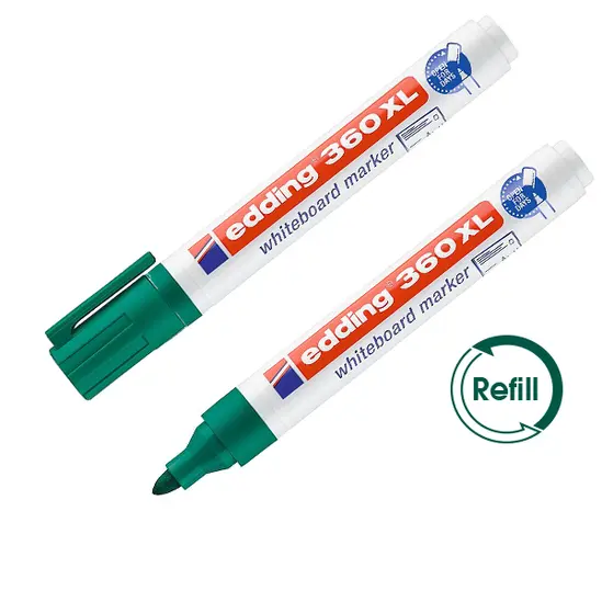 Маркер за бяла дъска Edding E-360XL презареждащ зелен два броя