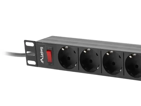 Филтър Lanberg power distribution unit (PDU) 19' 1U 16A 9xSchuko outlets,black