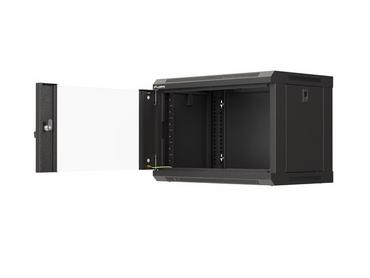 Комуникационен шкаф Lanberg rack cabinet 19' wall-mount 6U/540x350 (flat pack) with glass door black