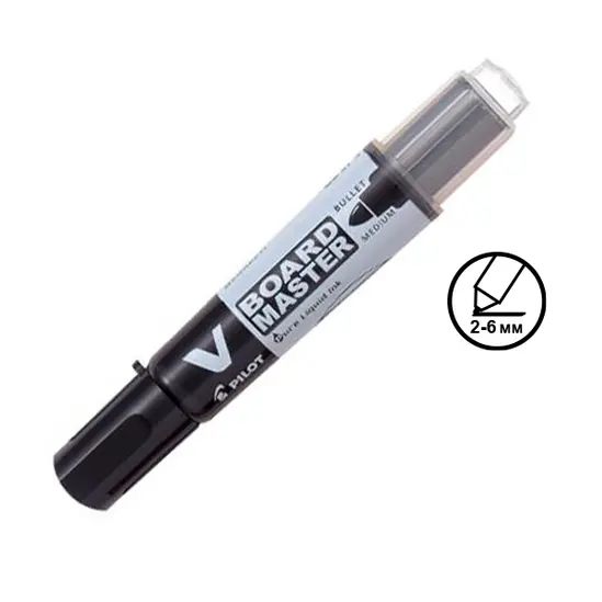 Маркер за бяла дъска Pilot Master черен с пиктограма 2.0-6.0 мм