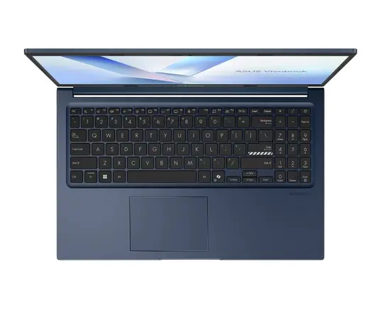 Лаптоп Asus Vivobook X1504MA-BQ254WNA,INTEL WCL Core 5, 15.6" FHD,(1920x1080),16GB DDR5 , SSD 512GB, Chiclet Keyboard with Num-key,Windows 11, Quiet Blue, no adapter, US international