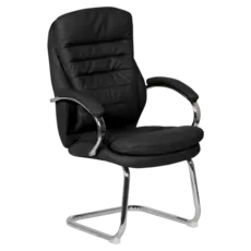 Посетителски стол ЛАЗАРИНА- черна еко кожа