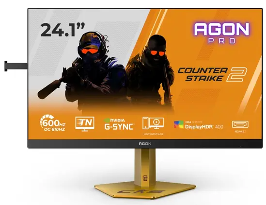 Монитор AOC CS24A, 24.1" TN eSports WLED, 1920x1080@610Hz (OC, Native 600Hz), 0.5ms GtG, 0.3ms MPRT, 500cd m2, 1000:1, DCR 80M:1, Adaptive Sync, FlickerFree, Low Blue Light, Tilt, Height Adjust, Pivot, Swivel, 2xHDMI, DP, USB hub