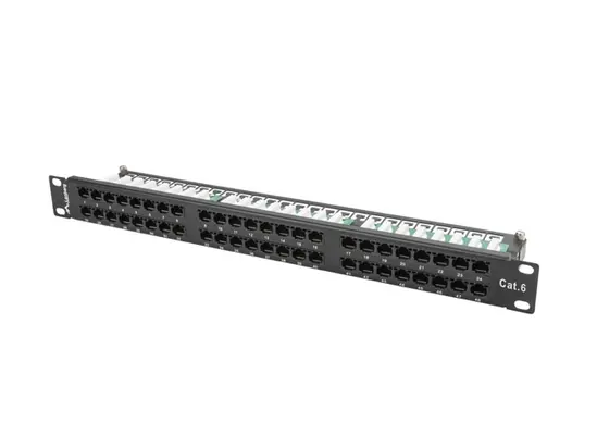 Пач панел Lanberg patch panel 48 port 1U CAT.6, black