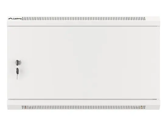 Комуникационен шкаф Lanberg rack cabinet 19' wall-mount 6U600x600 for self-assembly with metal door grey (flat pack)