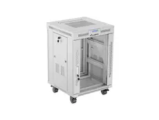 Комуникационен шкаф Lanberg rack cabinet 19' free-standing 15U600x600 (flat pack) with glass door lcd grey v2