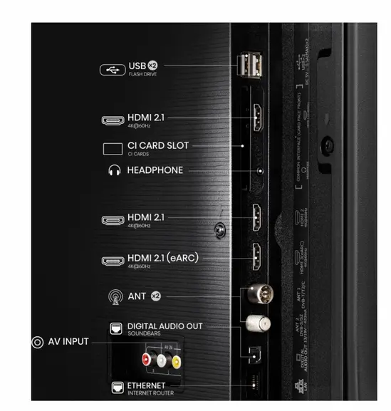 Телевизор Hisense 50' E7Q, 4K Ultra HD 3840x2160, QLED, Quantum Dot, HDR 10+, HLG, Dolby Vision, DTS Virtual X, Smart TV, WiFi, Light Sensor, BT, Anyview Cast, 3xHDMI, 2xUSB, LAN, CI+, DVB-T2CS2, Black