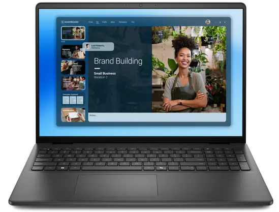 Лаптоп Dell 16 DC16250, Intel Core 5 120U (10 cores, up to 5.0 GHz), 16.0" FHD+(1920x1200) AG, 300nits, 16GB, 2x8GB, DDR5, 5200 MT/s, 512GB M.2 PCIe, Intel Graphics, Cam, FPR, Wi-Fi 6, Backlit Kb, Win 11 Pro, Carbon Black, 3Y PS