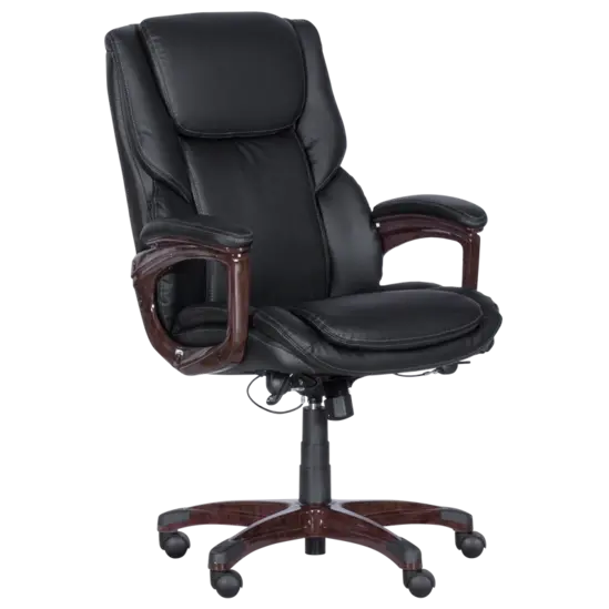 Директорски стол ДЕЙЗИ- снимка отстрани, черен цвят, еко кожа