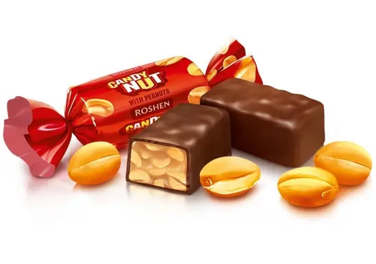 Бонбони Roshen candy nut софт карамел и фъстък 1кг
