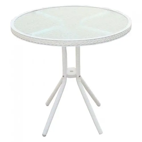 Ратанова маса ЕВА- бял цвят на ратана