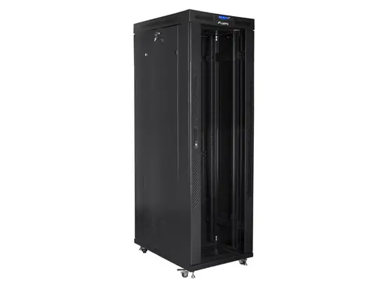 Комуникационен шкаф Lanberg rack cabinet 19' free-standing 42U800x1000 (flat pack) with glass door lcd black v2