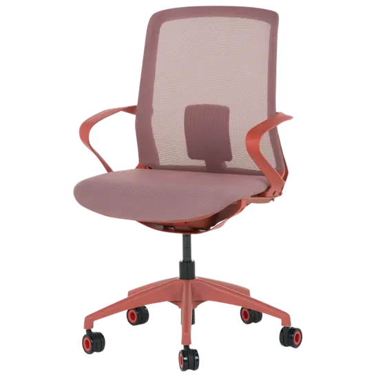 Работен стол Ирини- снимка отстрани, червена база