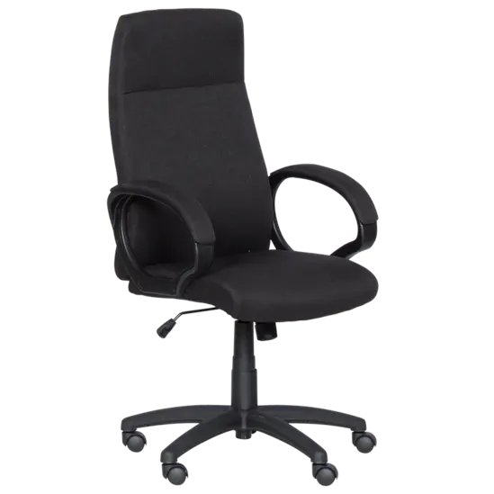 Директорски стол ЛЕНА -снимка отпред, черна дамаска