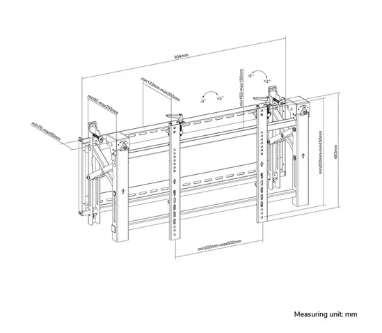 Стойка Neomounts Videowall wall mount 32-75" - pop-out - max 70 kg