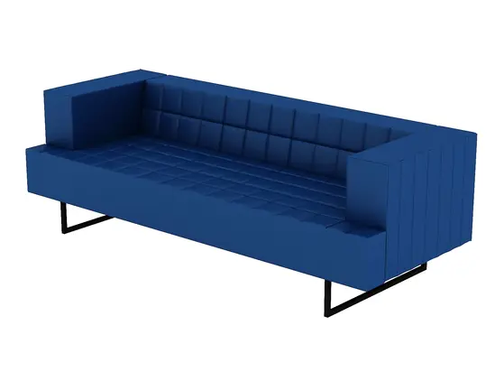 Диван триместен ГОРУБЛЕ FRE 03 - тъмно синя дамаска