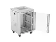 Комуникационен шкаф Lanberg rack cabinet 19' free-standing 15U600x600 (flat pack) with glass door lcd grey v2