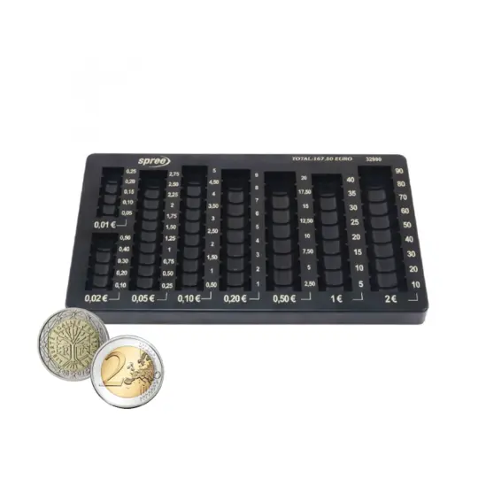 Поставка за монети OIPlus евро- снимана отпред, две монети за мостра