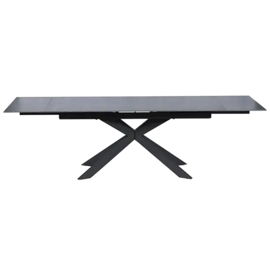 Трапезна маса ЛЕОНОРА разтегателна- черен цвят разтегната