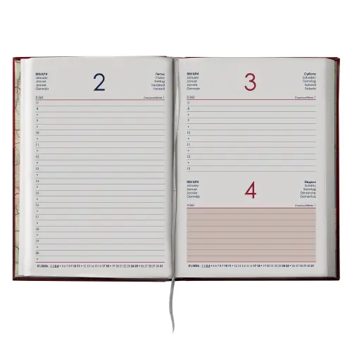 Календар - бележник ВИТОША A5 отворен с дати