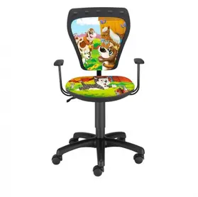 Детски стол Animals-черен полипропилен