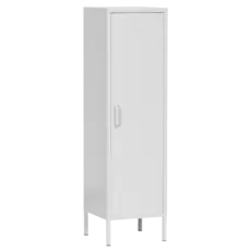 Метален гардероб BTL с 2 отделения 138х38х38 см - сив, сниман отпред, затворен