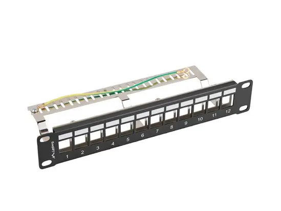 Пач панел Lanberg patch panel blank 12 port 1U 10' ftp for keystone modules black v2