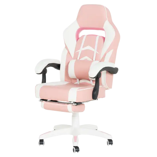 Геймърски стол ЖИЗЕЛ-снимка отстрани, ергономичен, черни колелца