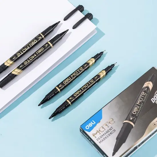 Перманентен маркер Deli двувърх - опаковка