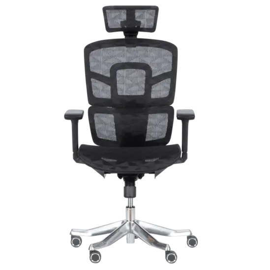 Директорски стол ДИЯН- черен меш, хромирана кръстачка