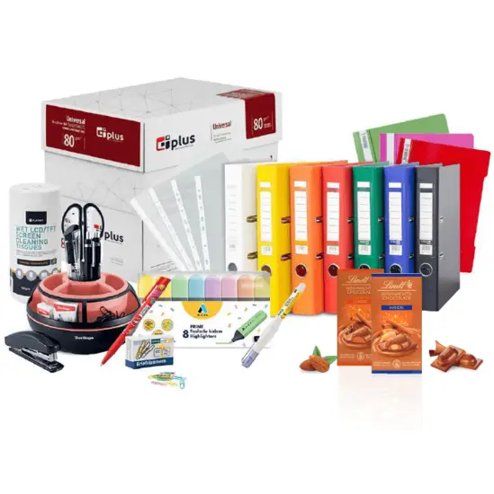 Офис комплект с ПОДАРЪК мини пралини Lindt 20 бонбона