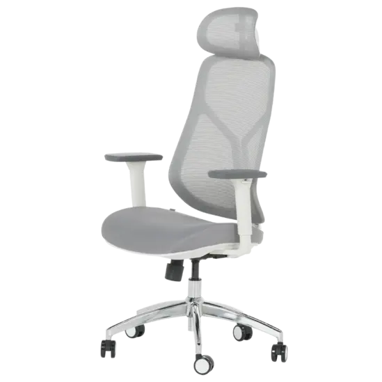 Директорски стол ЙОАН- сива дамаска, сив меш