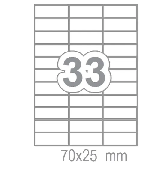 Самозалепващи етикети 70х25 33 бр.