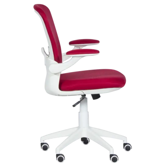 Работен стол АННА - бял полипропилен, дамаска и меш