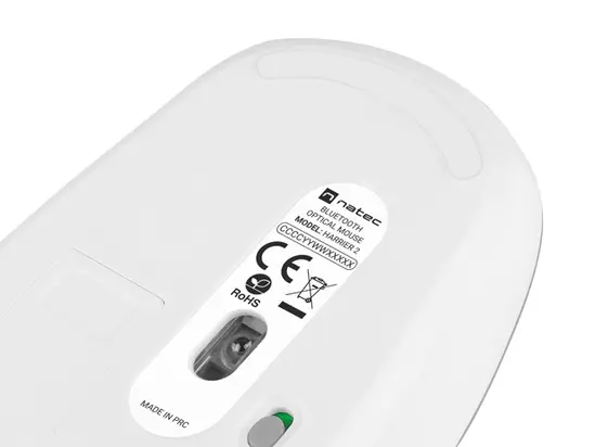 Мишка Natec Mouse Harrier 2 Wireless 1600 DPI Bluetooth 5.1 White-Grey