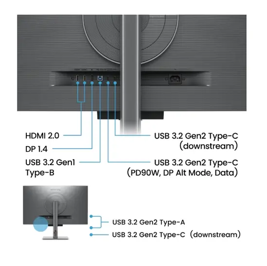 Монитор BenQ RD320U 31.5" IPS, 3:2, 3840x2160, 5ms, Nano Matte, 98% P3, HDR 400, MoonHalo, B.I. Gen2, KVM Switch, DualView Plus, PIPPBP, 2000:1, 2x HDMI 2.0, DP 1.4 x1, USB-C 90W x1, USB HUB, Speakers 2Wx2, Height Adj. Stand 110 mm, Display Pilot 2, 7.3 
