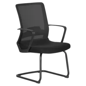 Посетителски стол АНТОН 64- черен цвят, основа тип шейна