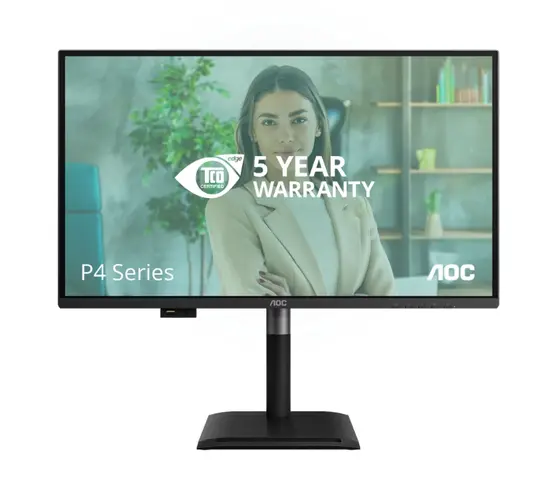Монитор AOC Q27P4U, 27" IPS WLED, 2560x1440@120Hz, 4ms GtG, 350cd m2, 1500:1, DCR 50M:1, Adaptive Sync, FlickerFree, Anti Blue Light, 2Wx2, Tilt, Height Adjust, Pivot, Swivel, 2xHDMI, DP, USB hub
