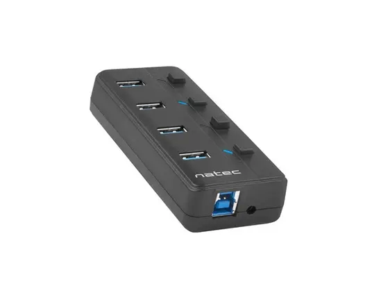 USB хъб Natec USB 3.0 Hub Mantis 2 4-Port OnOff With AC Adapter