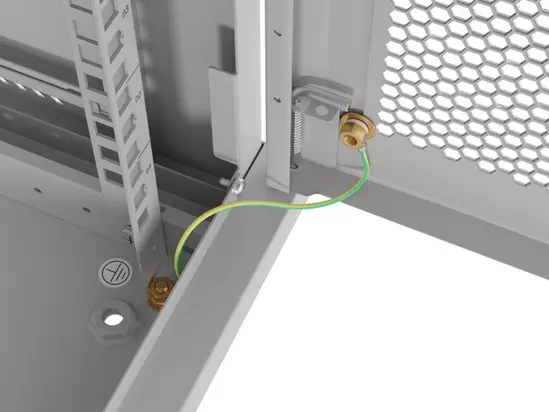 Комуникационен шкаф Lanberg rack cabinet 19' wall-mount 4U600x450 with perforated door grey (flat pack)