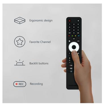 Телевизор Thomson 32'HD Easy TV; 1366 x 768 (HD), DLED, 60 Hz, DVB-T/T2/C/S/S2,HDMI 3 (1.4), USB 2 (2.0), S/PDIF 1x coaxial, AV IN, Hotel mode, Side Feet, Black