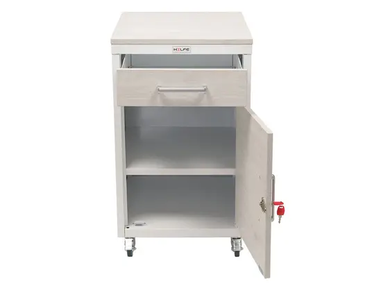 Медицински контейнер PMT TPL6 - сниман отпред, с отворени врати и чекмедже, празен