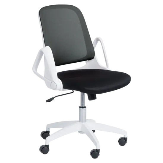 Работен стол ДИЛЯН- бял полипропилен, черен цвят