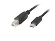 Кабел Lanberg USB-C (M) - USB-B (M) 2.0 ferrite cable 1.8m, black