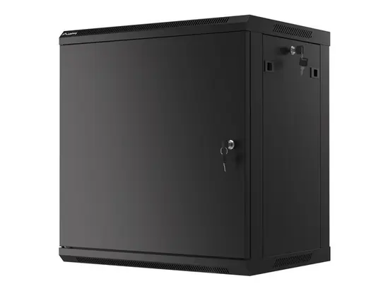 Комуникационен шкаф Lanberg rack cabinet 19' wall-mount 12U600x450 for self-assembly with metal door black (flat pack)