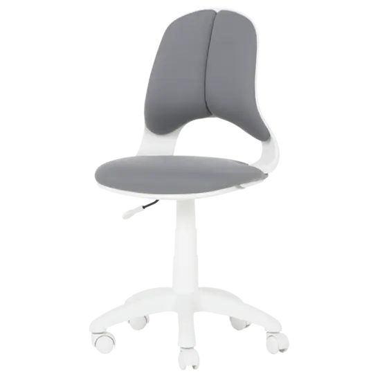 Детски стол ФРЕЯ- снимка отпред, сив цвят, бяла база