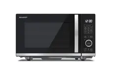 Микровълнова печка Sharp YC-QG204AE-B, Semi Digital, Flatbed,  Built-in microwave grill, Grill Power: 1000W, Plastic and GlassPainted, 20l, 800 W, Housing Material MicrowaveSteel, LED Display White, Timer & Clock function, Child lock, Defrost, Cabinet Co